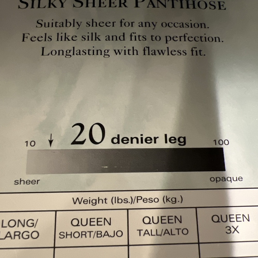 Vintage Worthington SHEER CARESS Control Top Queen Tall Pantyhose Smoke Grey New - Picture 4 of 4